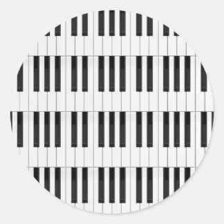 Keyboard / Piano Keys Classic Round Sticker