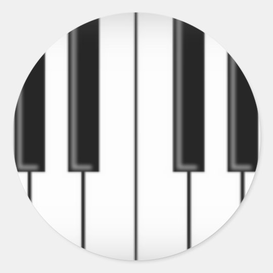 Keyboard / Piano Keys: Classic Round Sticker