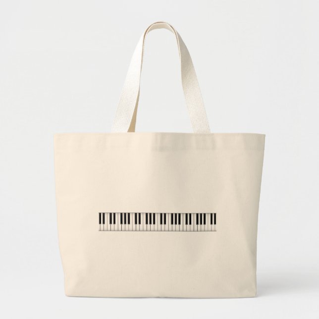 Keyboard / Piano Keys: Large Tote Bag (Front)