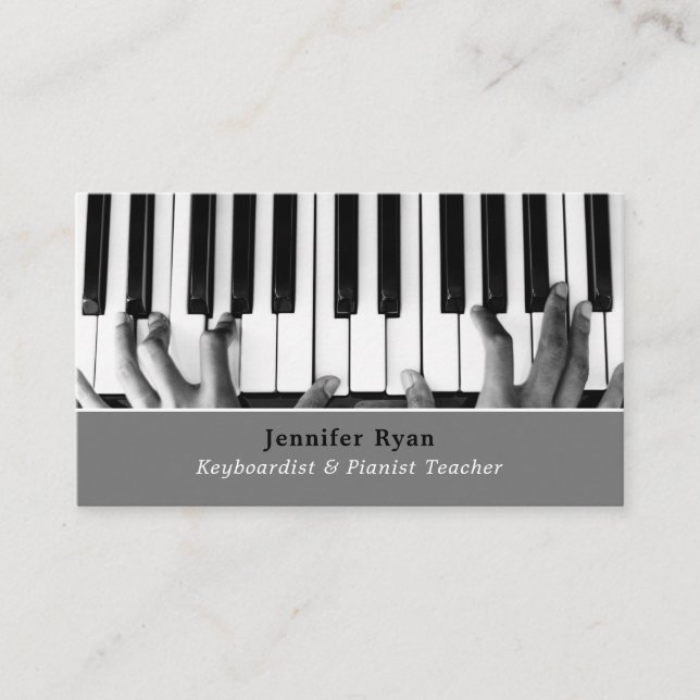Keyboard Player, Professional Keyboardist, Pianist Business Card (Front)