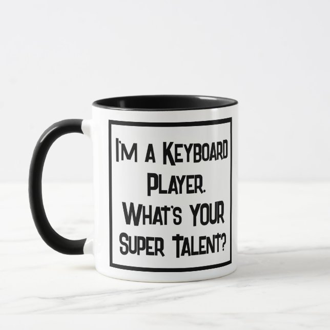 Keyboard Player Super Talent. Two Tone Coffee Mug (Left)