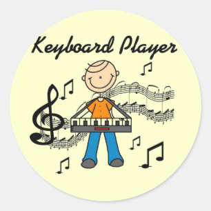 Keyboard Player Tshirts and Gifts Classic Round Sticker
