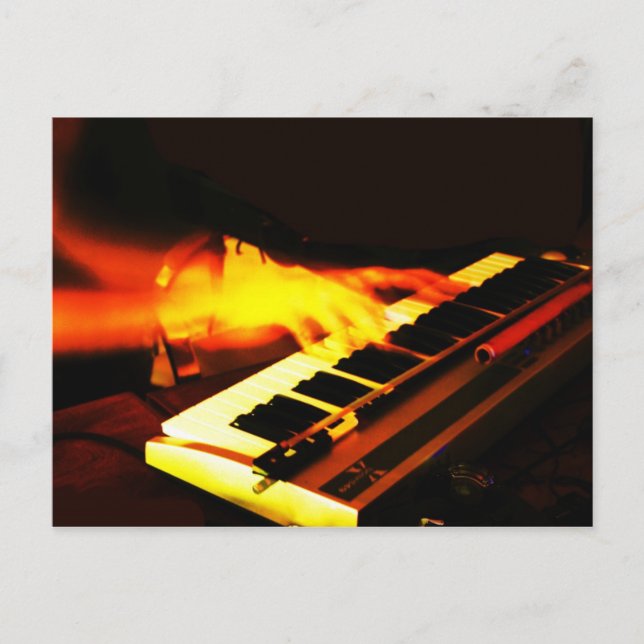Keyboard playing postcard (Front)