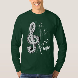 Keyboard Treble Clef Fun Music Notes Piano Graphic T-Shirt