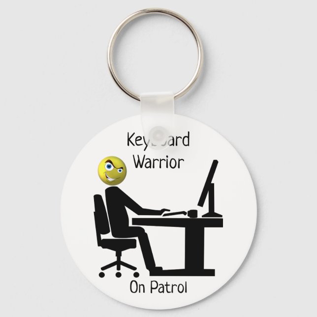 Keyboard Warrior On Patrol Key Ring (Front)