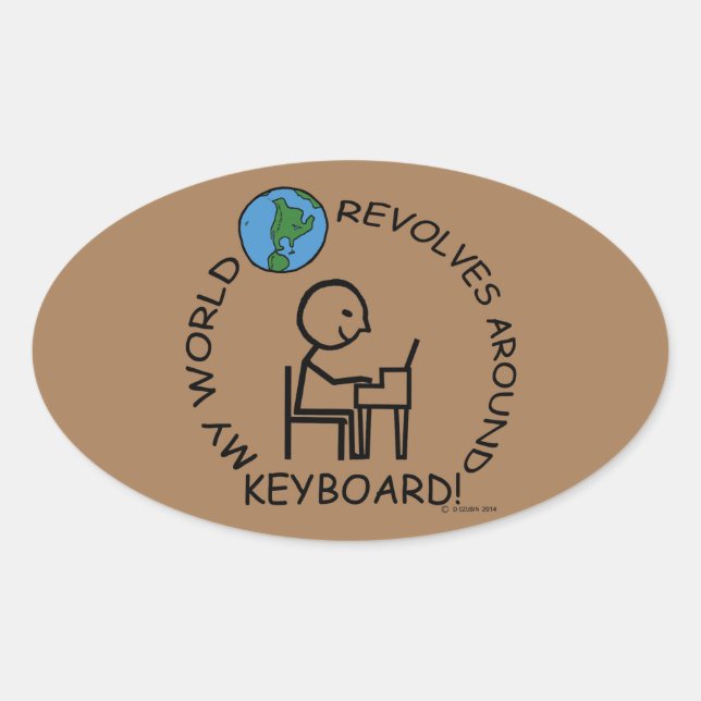 Keyboard - World Revolves Around Oval Sticker (Front)