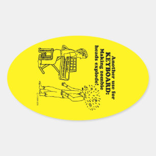 Keyboard Zombie Explode Oval Sticker
