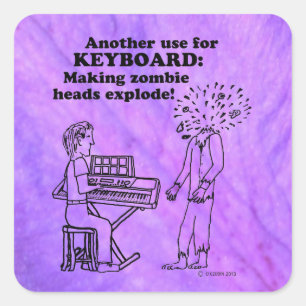 Keyboard Zombie Explode Square Sticker