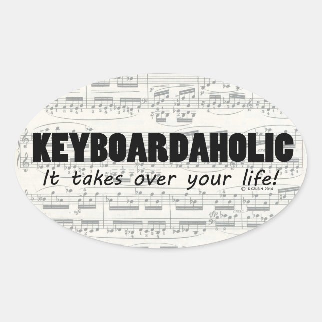 Keyboardaholic Life Oval Sticker (Front)