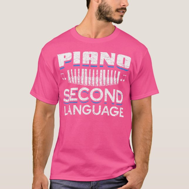 Keyboards Distressed Keyboards Piano T-Shirt (Front)