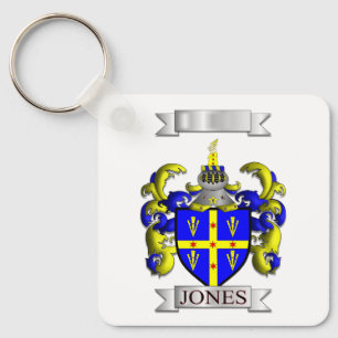 Keychain Aluminium Jones Family Surname And Shield