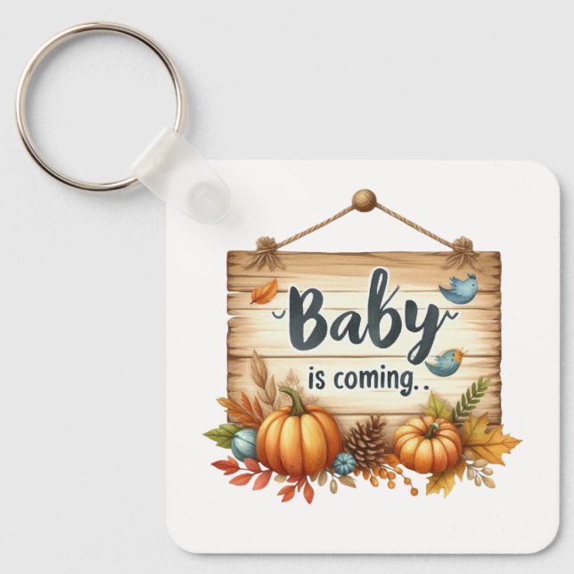 Keychain-Autumn Baby Shower Keychain (Front)