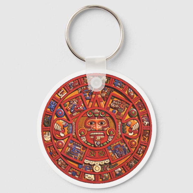 Keychain: Aztec calendar Key Ring (Front)