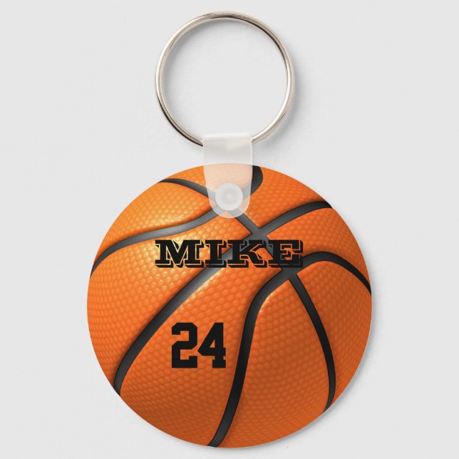 Keychain Basketball With Your Name, Your Number (Front)