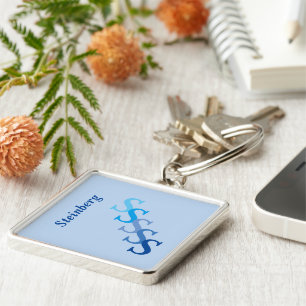 Keychain - Blue Name and Initials