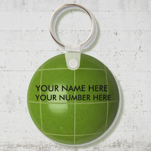 Keychain Bocce Ball With Your Name, Your Number