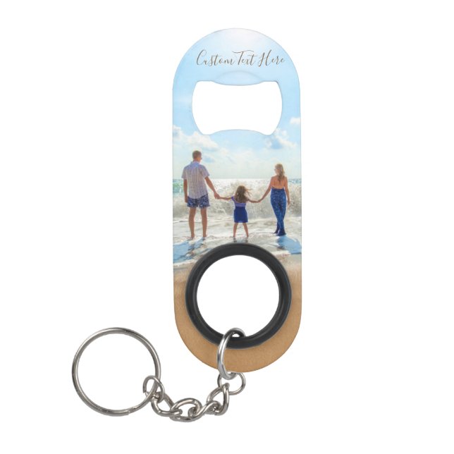 Keychain Bottle Opener Custom Your Photo and Text (Front)