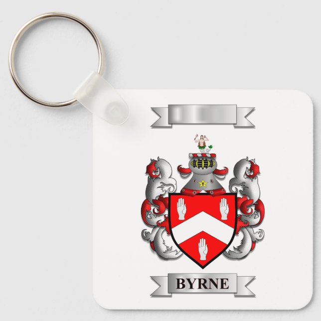 Keychain Byrne Surname And Shield (Front)