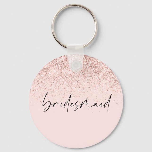 Keychain Chic Bridesmaid Personalised Glitter (Front)