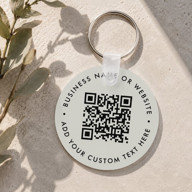Keychain | Custom QR Code Business Promo Tag (Interactive editable QR code keychains to promote your business, products or services.)