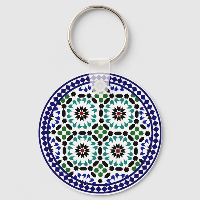 Keychain designed with Moroccan zellige art (Front)
