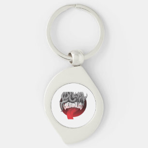Keychain featuring a circular design with black
