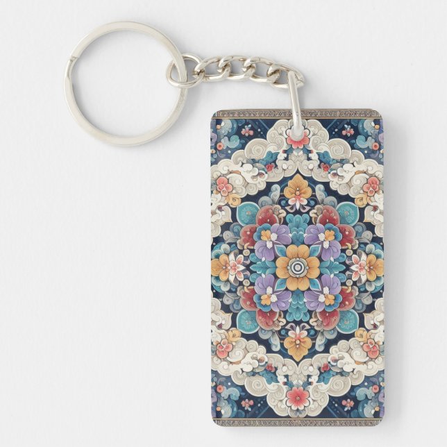keychain featuring traditional Korean patterns (Front)