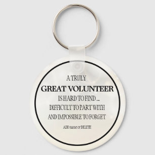 Keychain for volunteer thank you appreciation gift