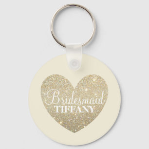 Keychain - Glitter Heart Bridesmaid Name