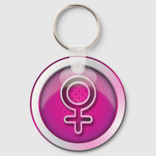 Keychain glossy gender woman symbol
