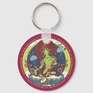 KEYCHAIN Green Tara - with mantra