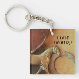 Keychain horse  I LOVE COUNTRY! 