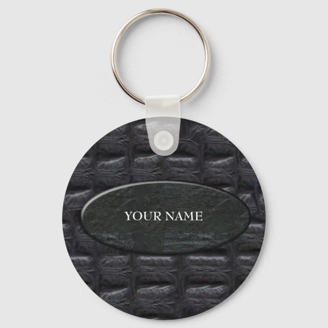Keychain Leather Stone Add Your Name (Front)