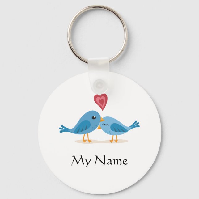 Keychain: Lovebirds - My Name Key Ring (Front)