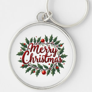 Keychain Merry Christmas Wreath