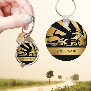 Keychain motorcycle motorbike bike biker gold