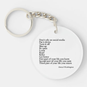 keychain quote, denzel washington quote gift