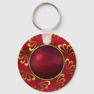 Keychain Red Gold Jewel