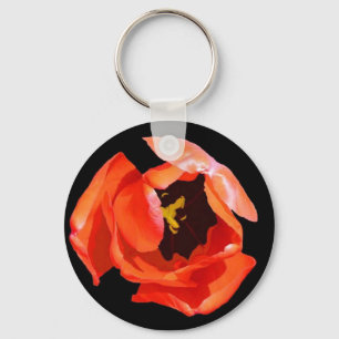 Keychain, "Red Tulip" Key Ring
