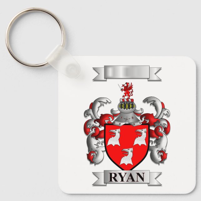 Keychain Ryan Surname And Shield (Front)