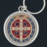 Keychain, St. Benedict Medal Key Ring<br><div class="desc">Featuring my own redrawing of the "Jubilee" version of the Medal of St. Benedict, a version newly designed in 1880 under the supervision of the monks of the Benedictine monastery of Montecassino, Italy, to mark the 1400th anniversary of the birth of St. Benedict.</div>