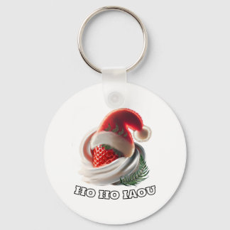 Keychain Strawberry Cream Christmas Hat NZ Fern