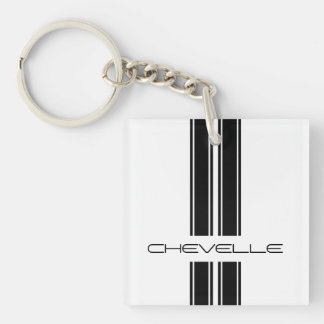 Keychain - Stripes Chevelle - White