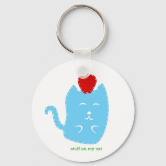 keychain - stuff on my cat - cat with apple
