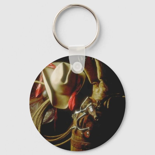 KEYCHAIN Sunshine Sunlight Western Cowboy Rodeo (Front)