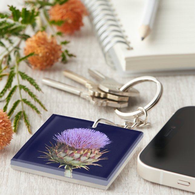 Keychain - Thistle and name (Front Right)