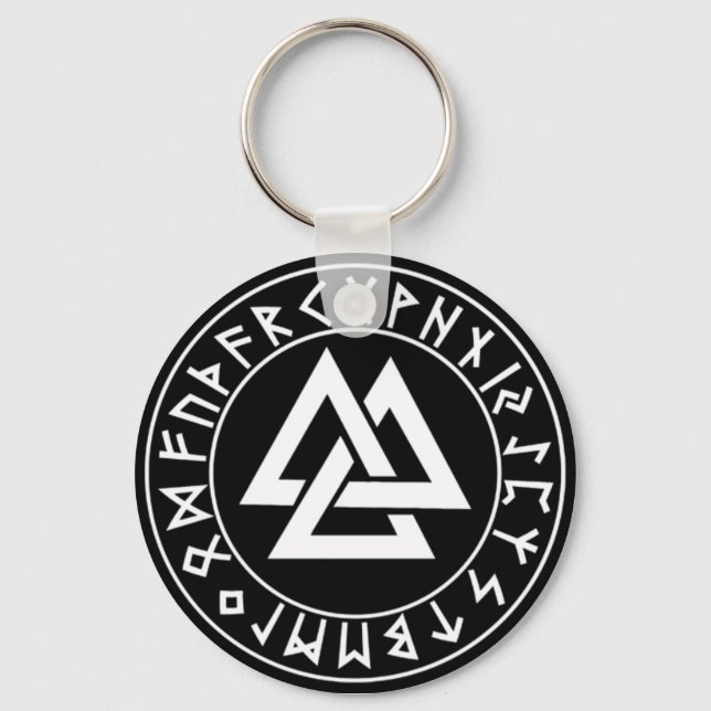 keychain Tri-Triangle Rune Shield on Blk (Front)