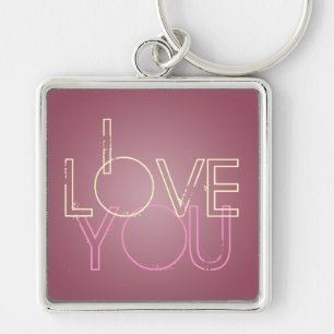 Keychain Vintage I Love You Disco Grunge Customise