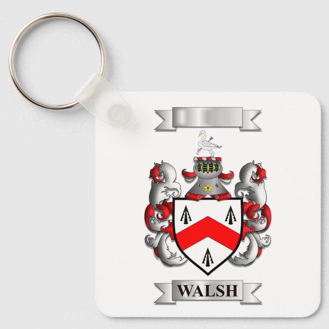 Keychain Walsh Surname And Shield (Front)