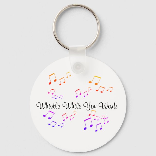 Keychain - Whistle While You Work Musical Notes (Front)